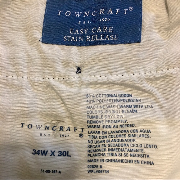 J. C. Penny Pants Towncraft Easy Care Full Elastic Waist Mens Pants